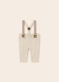 1510 Mayoral Boys Dress Pants w/Removable Suspenders, Tan