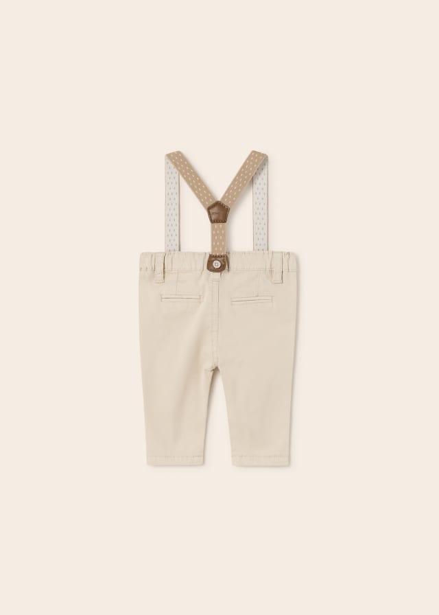 1510 Mayoral Boys Dress Pants w/Removable Suspenders, Tan
