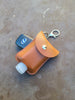 Leatherette Hand Sanitizer Clip & Keychain, Scalloped Grey