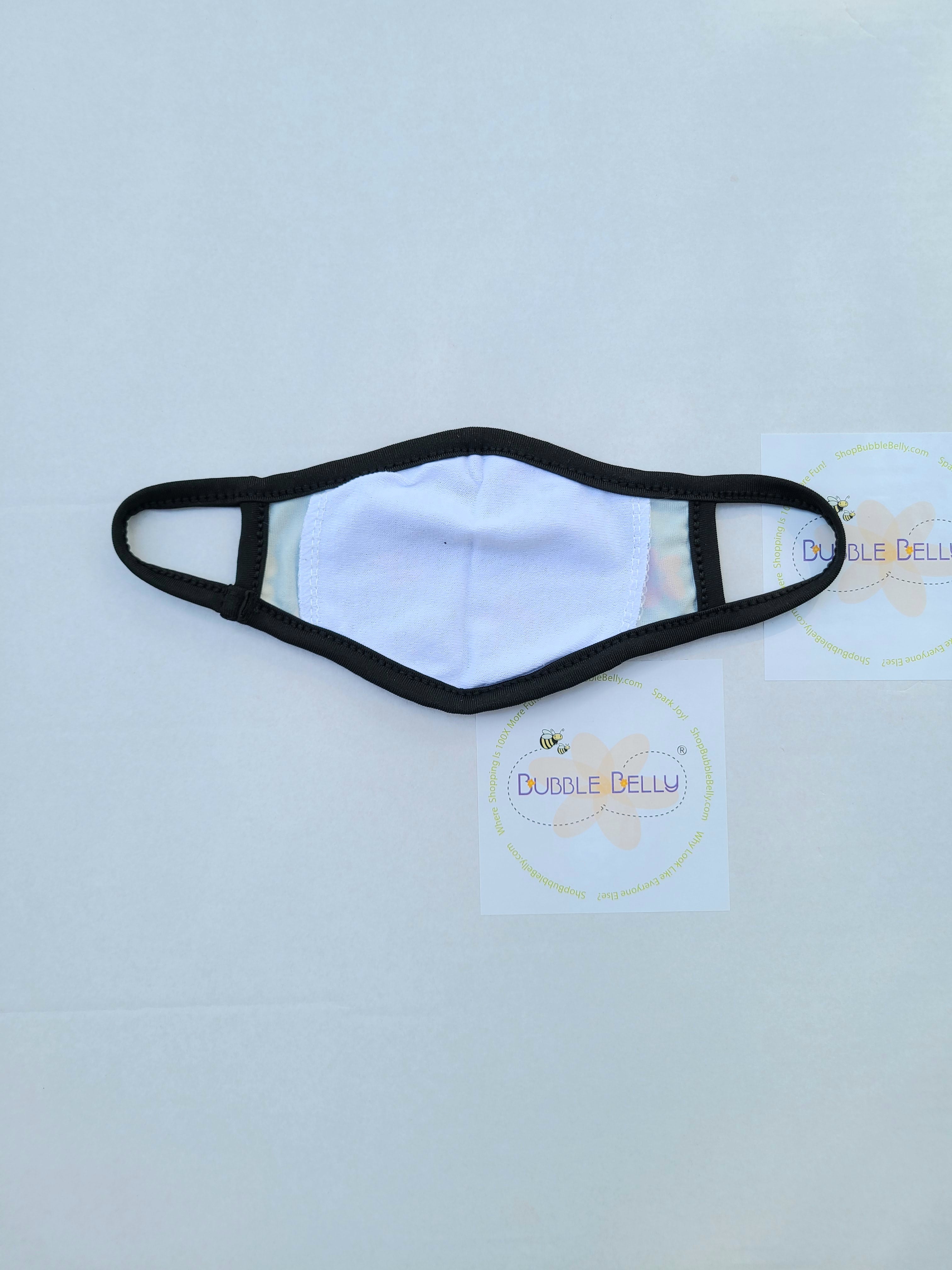 kids size face mask for 2 year old up to 7 years, flower, cloth washable with filter insert