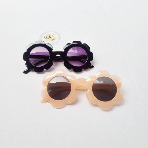 Kids Sunglasses, Thick Rim Flower Frame (CLICK FOR COLOR OPTIONS)