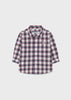 Mayoral Boys Long Sleeve Checkered Red Shirt, Buttoned Cuffs, Button Fastenings, Shirt Collar, Front