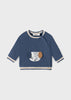 Sports Blue Mayoral Boys Sweatshirt, Round Neckline, Snap Button Fastening, Puppy Interactive Design