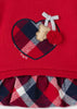 Girl Mayoral Red Decorative Ruffles Sweater, Decorative Heart, Front