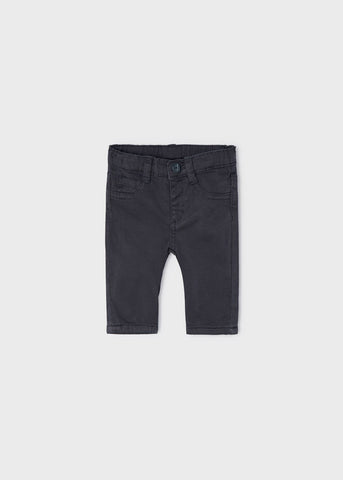 2517 Mayoral Boys Long Twill Trousers, Charcoal