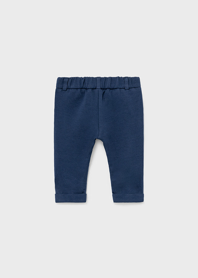 Boys Mayoral Navy Blue Fleece Trousers, Back