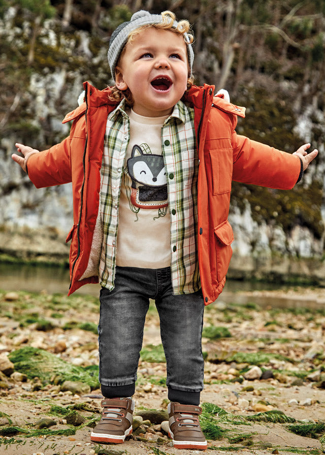 Boys Comfy Soft Denim Joggers, Elasticated Waistband and Adjustable Drawstring, Eco-Friendly