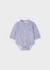 Mayoral Boys Light Blue Collared Long Sleeve Bodysuit, Snapsuit, Eco-Friendly