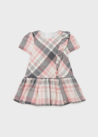 2906 Mayoral Girls Plaid Dress, Pink