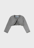Mayoral Girls Basic Knitted Cardigan, Round Neckline, Decorative Knitted Design, Front Button Fastening, Front 