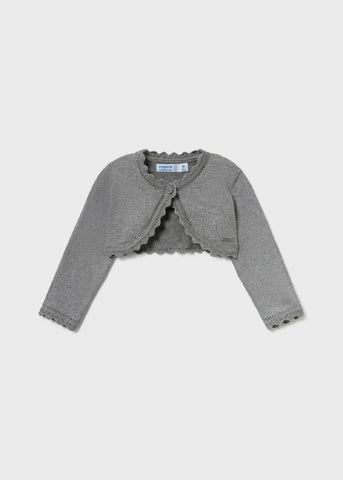 308 Mayoral Girls Basic Knit Cardigan, Grey