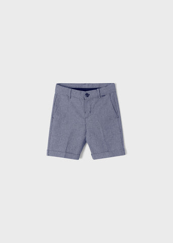 3247 Mayoral Boys Tailored Textured Dress Shorts, Blue