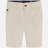 Mayoral 3253 tan parchment linen bermuda dress shorts for boys
