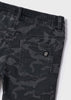 Camouflage Denim Shorts, Adjustable/Stretchy Waistband, Back Pockets