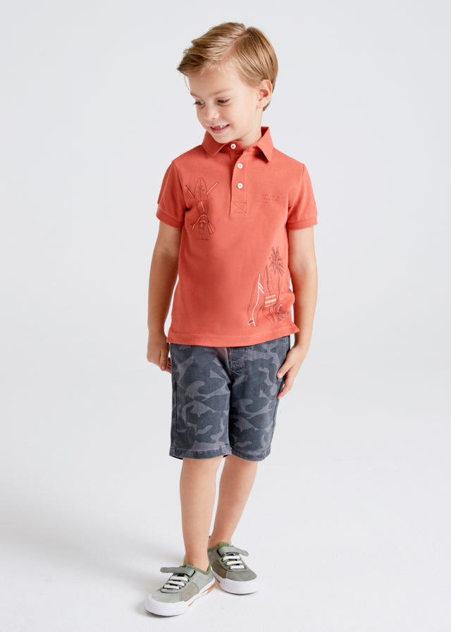 Mayoral Boys Shorts, Denim Camouflage, Bermuda Shorts, Gray