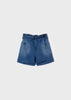 Girls Mayoral Paperbag Medium Wash Shorts,Functional Pockets, Back