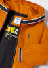Boys Orange Zippered Light Windbreaker Jacket, Long Sleeved, Front Pockets, Hooded Jacket