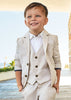 3452 Mayoral Mini Boys Tailored Dress Blazer Jacket, Tapioca Linen