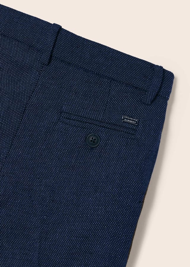 Mayoral boys tailored dress pants, textured navy, detail