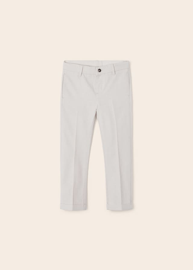 3514 Mayoral Mini Boys Tailored Dress Pants, Tapioca Linen
