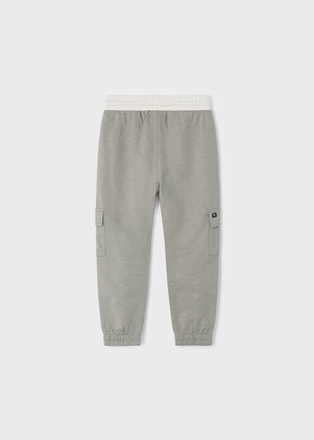 3520 Mayoral Mini Boys Relaxed Lounge Cargo Sweatpants, Fossil Lt Grey