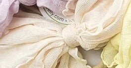 4.5 inch crinkle bow nylon baby headband, cream