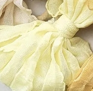 4.5 inch crinkle bow nylon baby headband, sunshine yellow