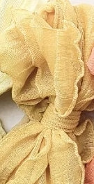 4.5 inch crinkle bow nylon baby headband, butterscotch