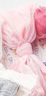 4.5 inch crinkle bow nylon baby headband, light pink