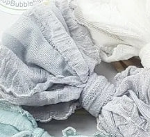 4.5 inch crinkle bow nylon baby headband, grey