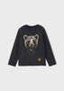 Mayoral Boys Round Neckline Long Sleeved Graphic Printed T-Shirt, Bear, Front