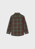 Boys Mayoral Checkered Forest Green and Red Collared Shirt, Long Sleeve, Button Down, Back