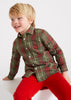 Checkered Red and Forest Green Long Sleeved Collared Shirt, Button Down, Mayoral Boys