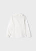 Girls Mayoral Long Sleeved White Blouse, Ruffled Cuffs and Neckline, Back