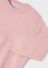 Girls Mayoral Basic Rose Pink Sweater, Long Sleeved, Front Details, Decorative Elements