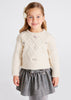 Eco-Sustainable Mayoral Girls Knitted Pullover Sweater, Chickpea, Decorative Elements