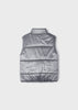 Girl Metallic Reversible Puffer Vest, Steel, Eco-Friendly, Mayoral, Back