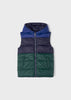 Mayoral Boys Front Central Zippered Sleeveless Navy Puffer Jacket, Hoodie