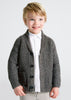 Boys Mixed Fleece Cardigan, Front Central Buttons Fastenings, Long Sleeved, Front Pockets