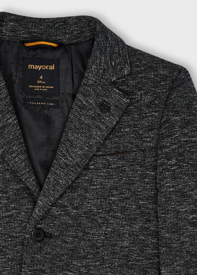 Black Blazer, Mayoral Boys, Front Pocket, Front Buttons, Button on Collar, Long Sleeve, Details