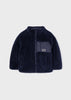 Boys Mayoral Navy Wool Reversible Zipper Jacket, Front Central Zipper, Front Pockets, Long Sleeve
