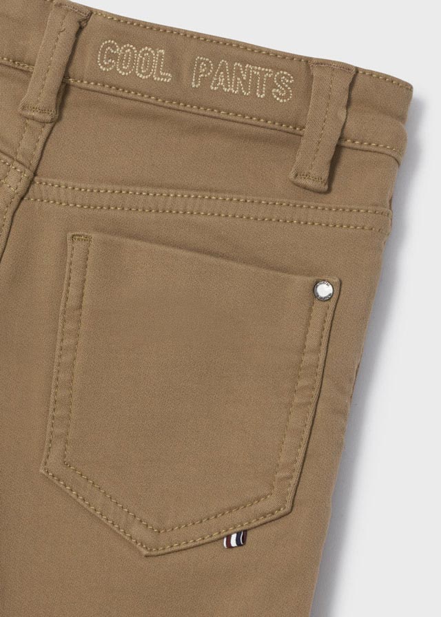 Boys Mayoral Slim Fitted Pants, Back Functional Pockets, Tan, Eco-Friendly
