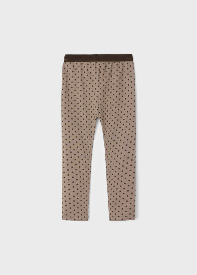 Girls Mayoral Polka Dotted Leggings, Elasticated Velvet Waistband, Back