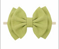 6" Bow & Nylon Headband, Avocado Green