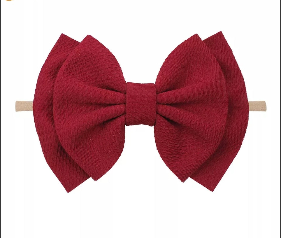 6 inch bow nylon headband, pinks and reds, view 11