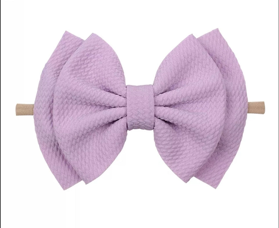 6 inch bow nylon headband, pinks and reds, view 7