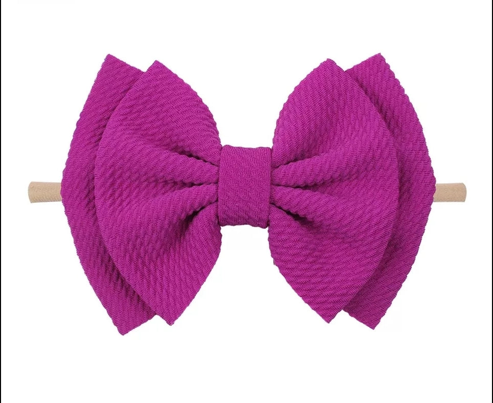 6 inch bow nylon headband, pinks and reds, view 10