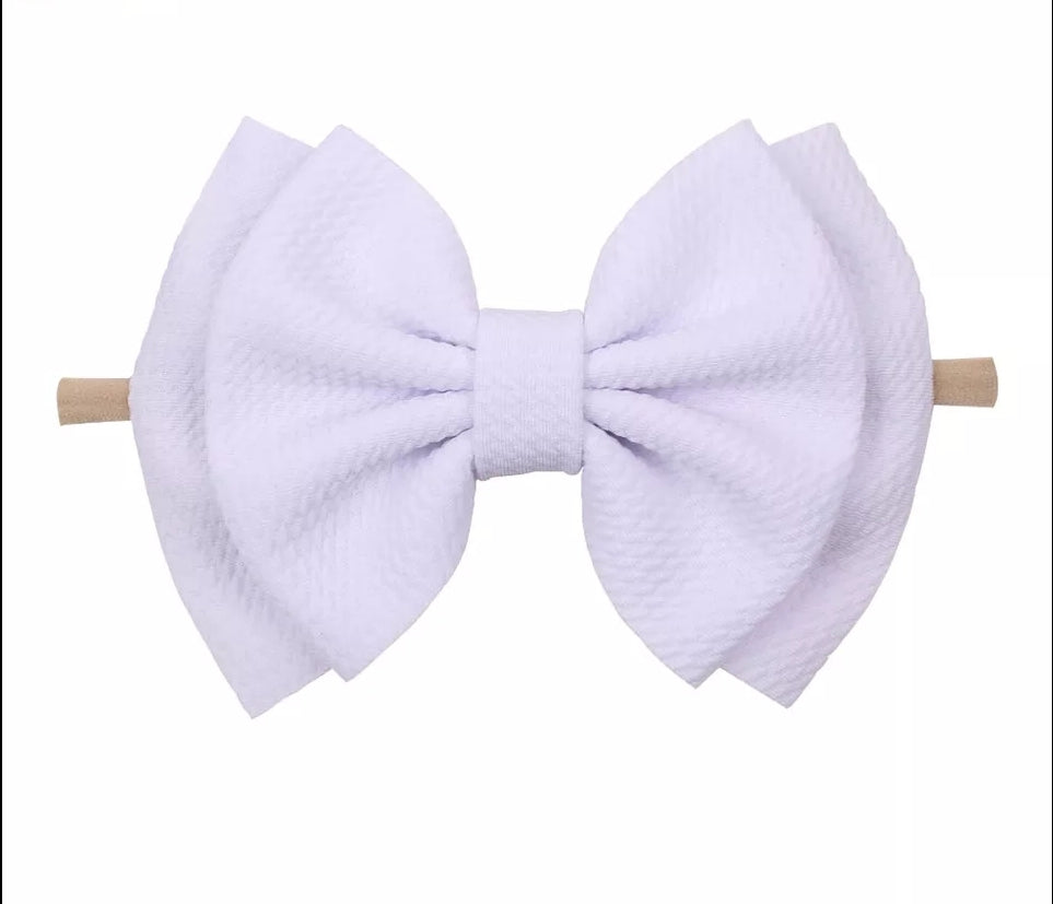 6 inch bow nylon headband, pinks and reds, view 4