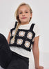 6066 Mayoral Jr Girls 2 PC Crochet Tank & TShirt Set, Black/Oat