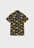 6112 Mayoral Jr Boys S/S Collared Shirt, Palm Tree Navy